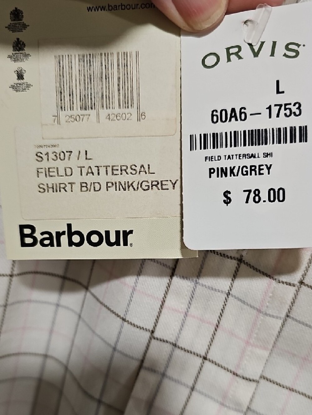 Barbour Tattersalk White and Brown Check Long-Sleeve Dress Shirt - Picture 2 of 5